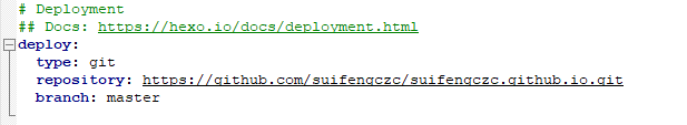 设置hexo deploy config