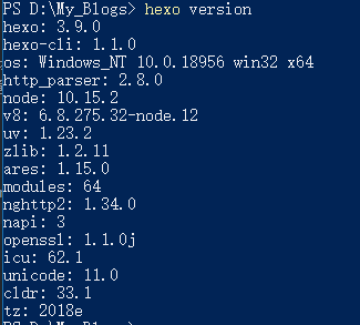 hexo version