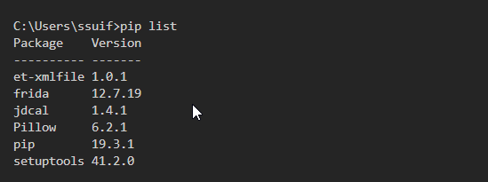 pip list